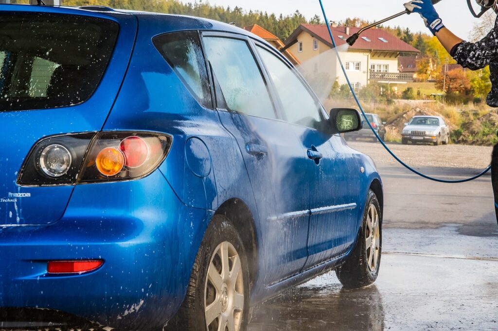 car being washed at a car wash