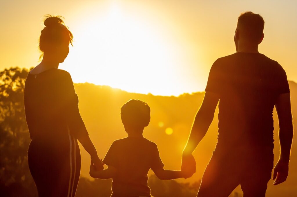 Family holding hands