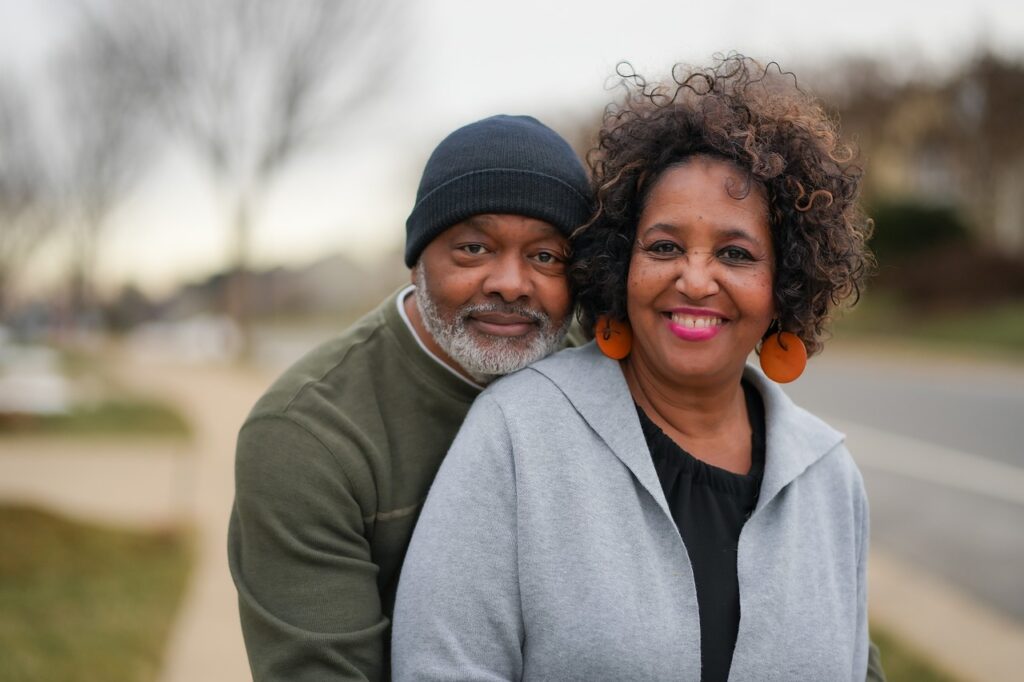 Couple posing for a photo