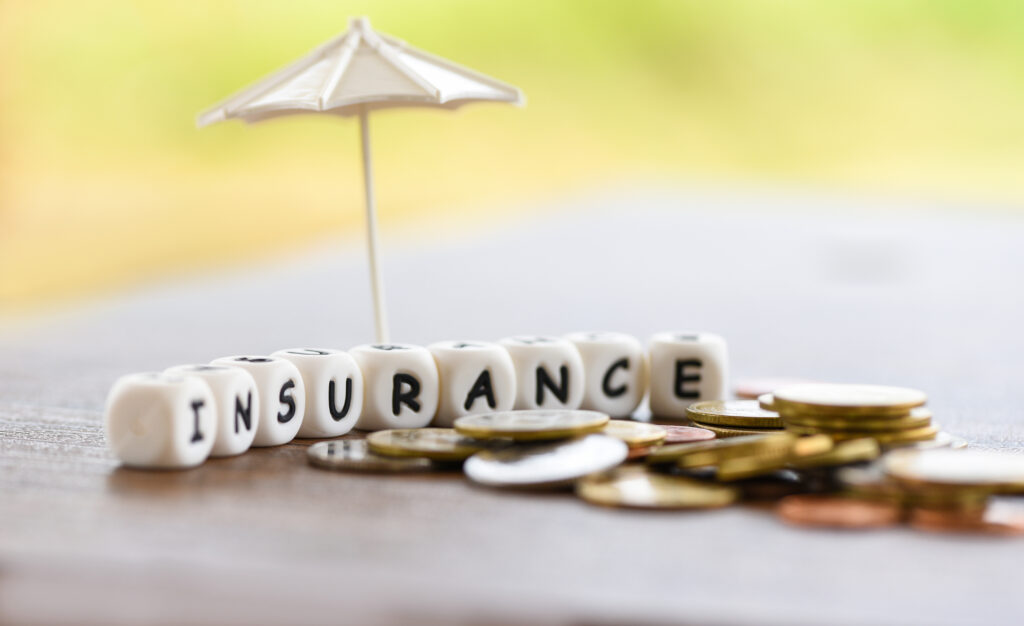 Letters spelling the word insurance