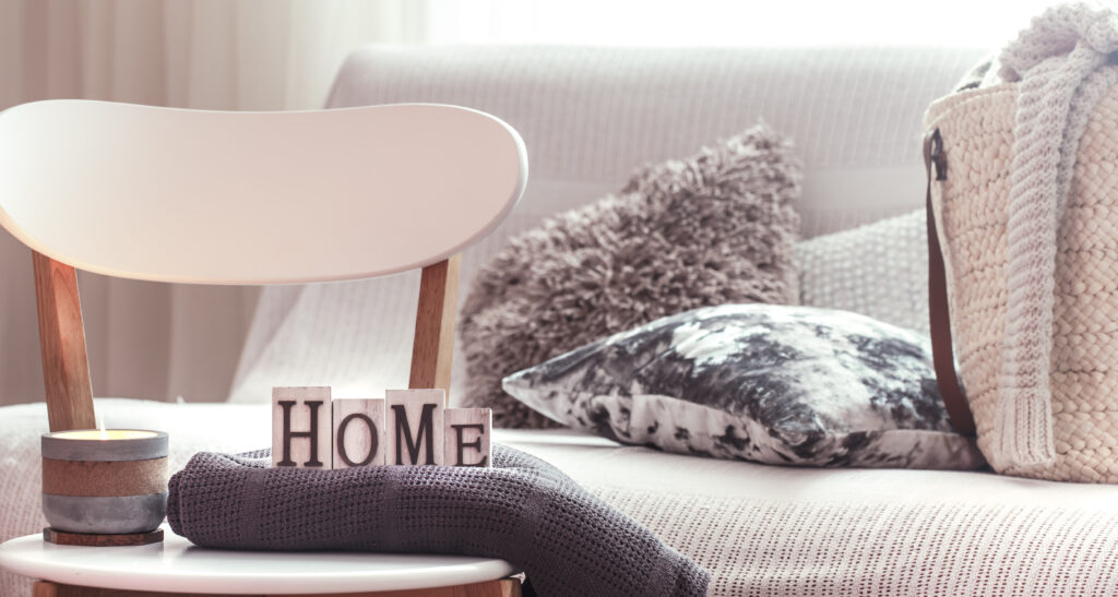 Home sign on a chair