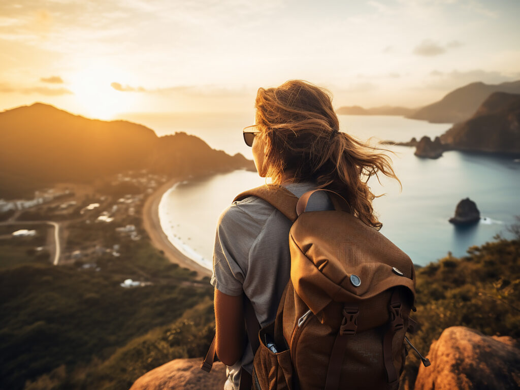 woman hiker enjoying the view