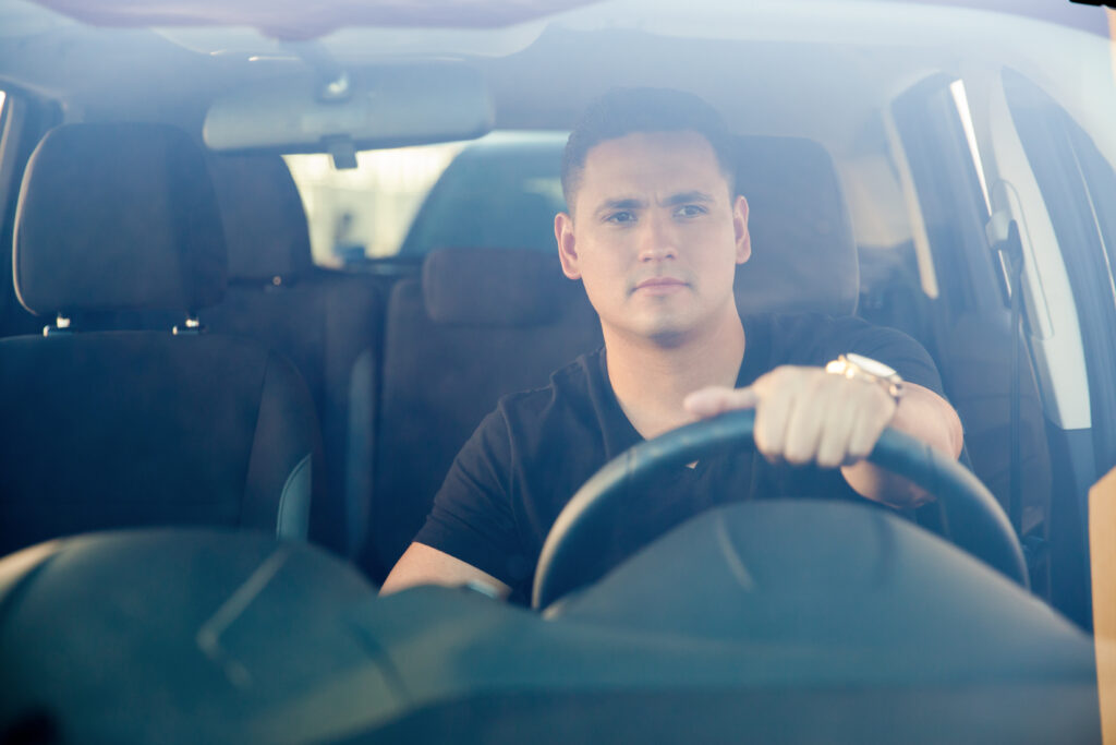 Young man driving