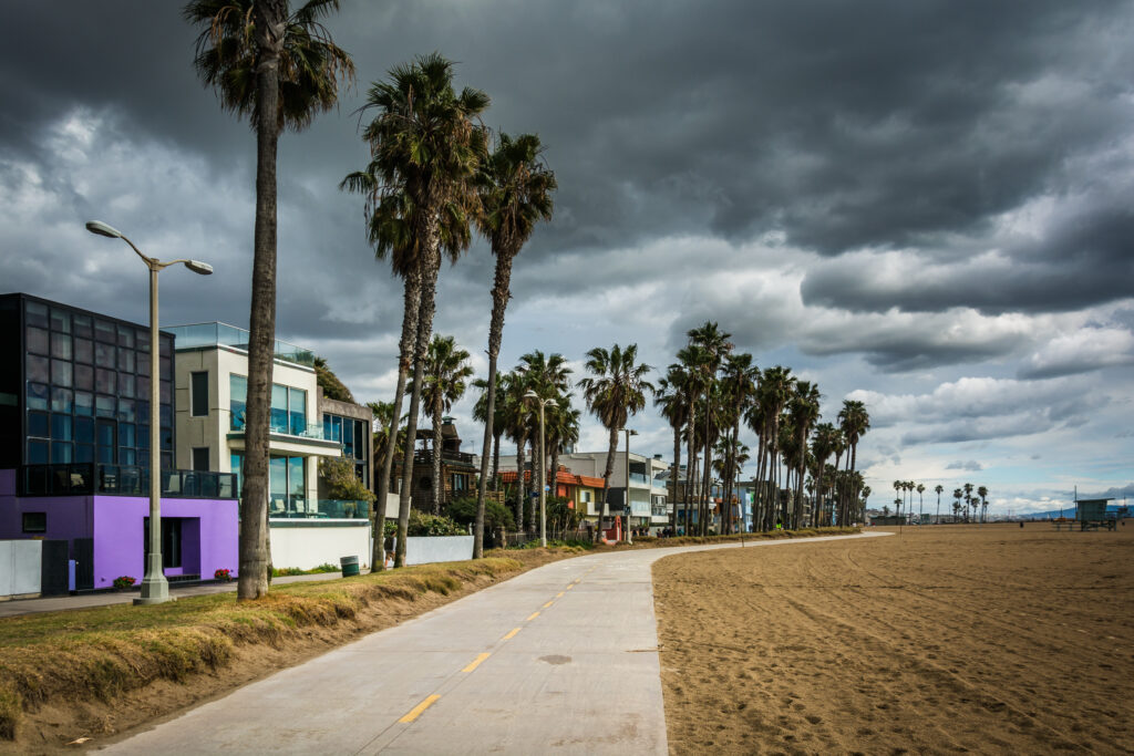 Heavy clouds over a beach